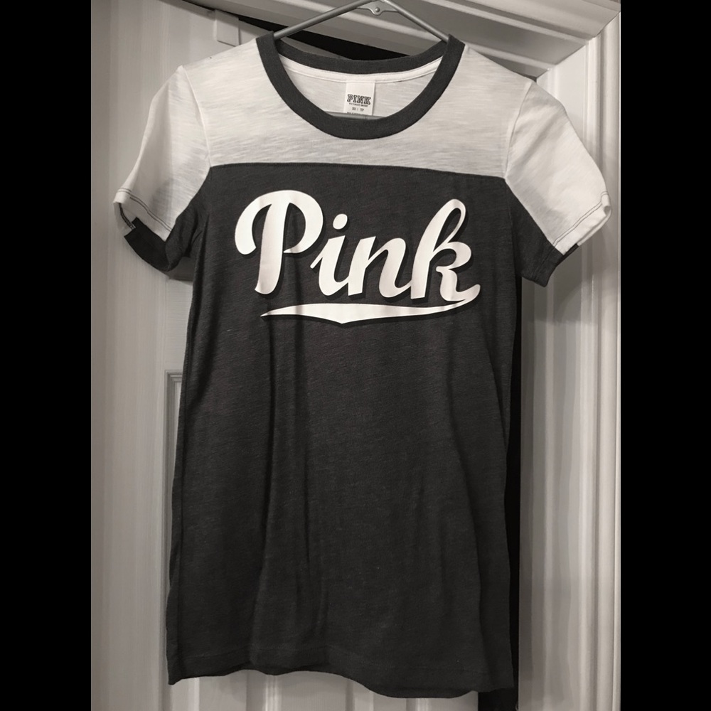 Victoria’s Secret PINK White & Gray T-Shirt